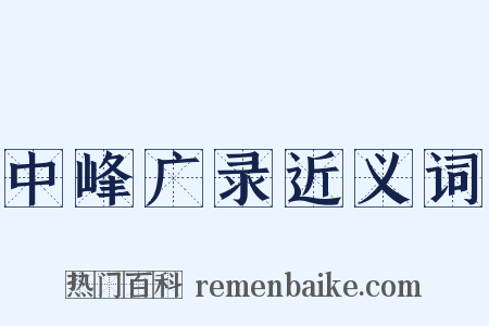 中峰广录近义词是什么意思的图片